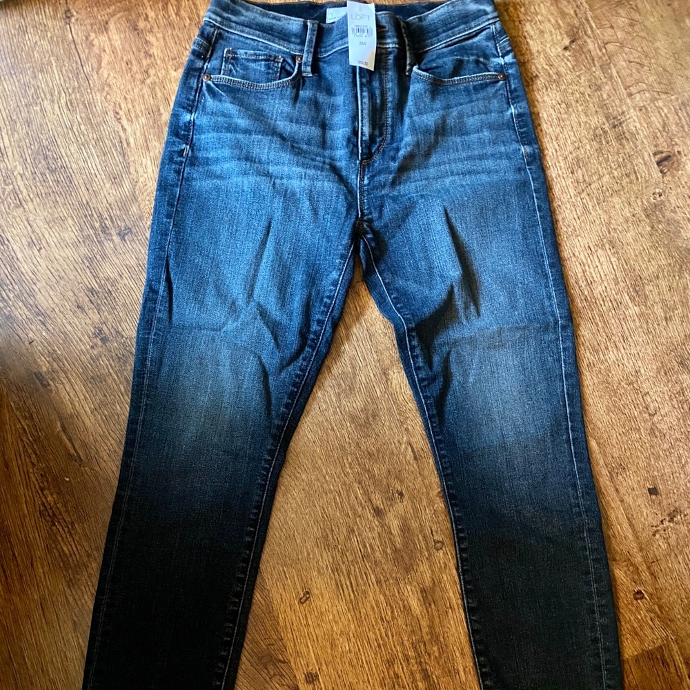 LOFT curvy high waisted ankle skinny jeans sz 25